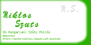 miklos szuts business card